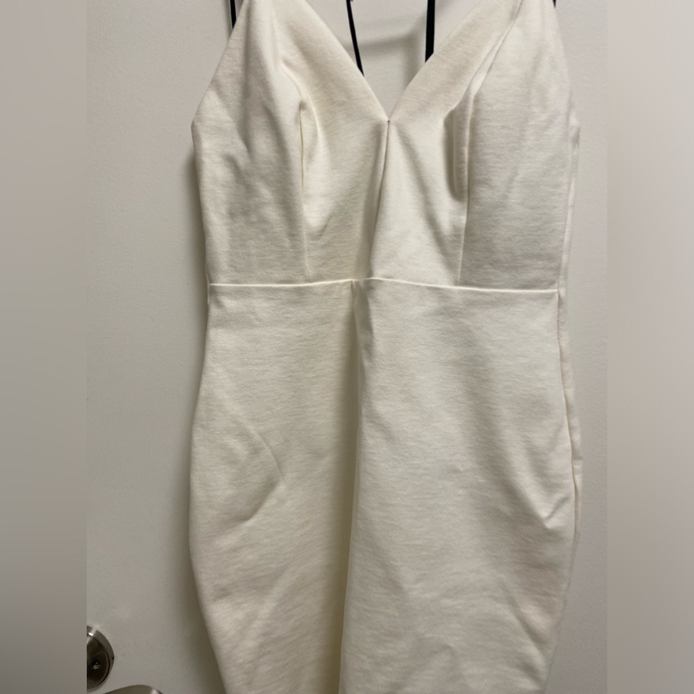 Solemio white cocktail dress Bodycon, size small - Picture 3 of 4